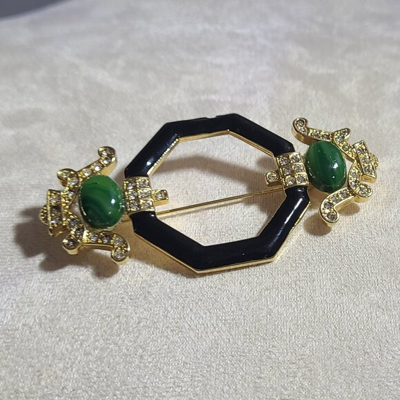 Dramatic Art Deco Style Vintage Brooch - Picture 2 of 10